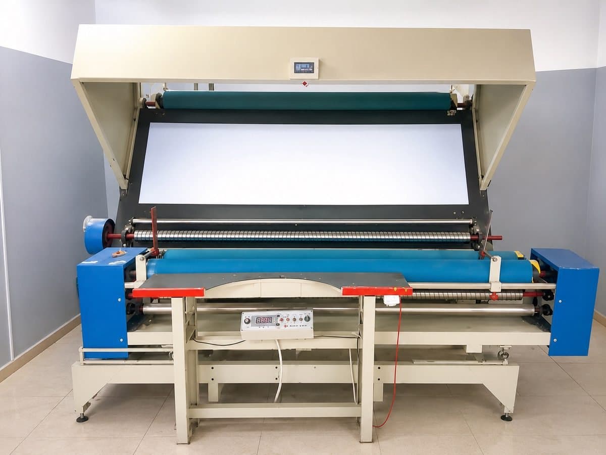 Incoming fabric on the inspection machine